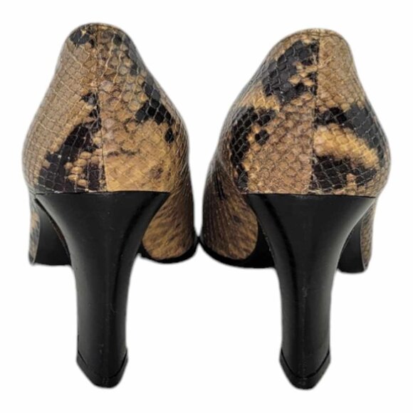 Lauren Ralph Lauren Snake Embossed Leather Pumps Women's Sz 7b - Picture 7 of 11